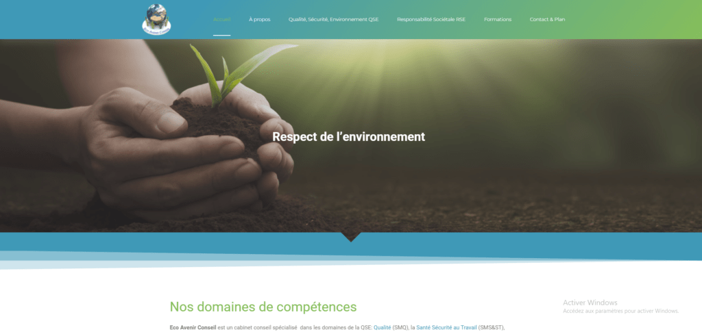 site eco-conseil-avenir.fr réalisé par efficiency agence web